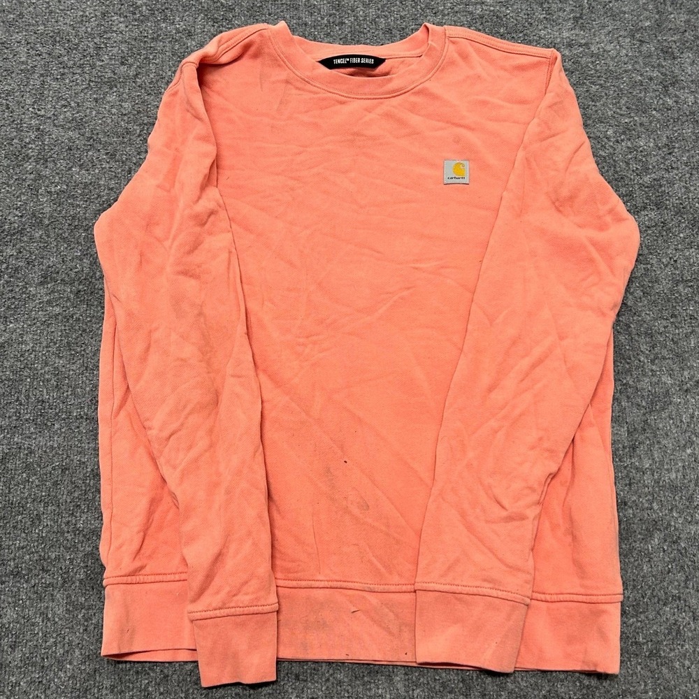 Carhartt Sweatshirt Womens Size M Pink Tencel Fiber Relaxed Fit TS6179-W Stains